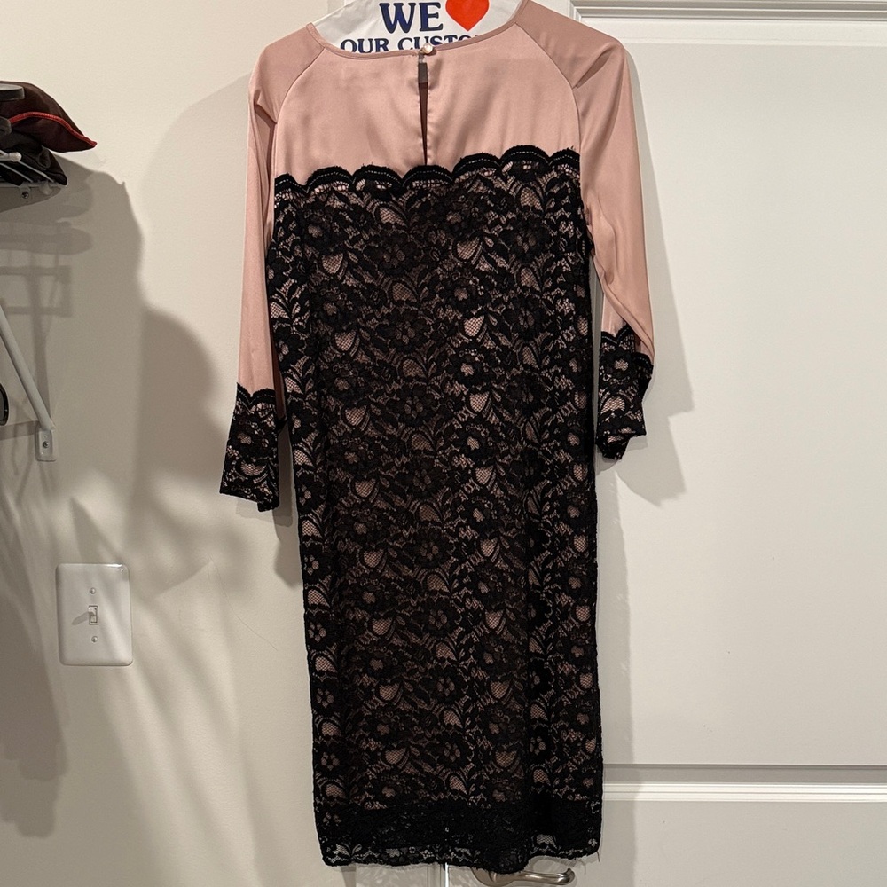 Just...Taylor Pink and Black Long Sleeve Dress - Picture 3 of 3